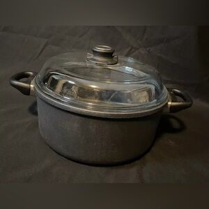 Guss Germany Vintage 10" Round Stockpot Cookware soup pot w/ Pyrex Lid